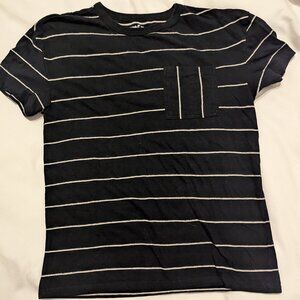 NWOT Cat and Jack Black Striped Tee with pocket